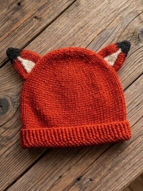 Andes Gifts Baby Fox Knit Beanie Hat Ethically-Made Alpaca Blend